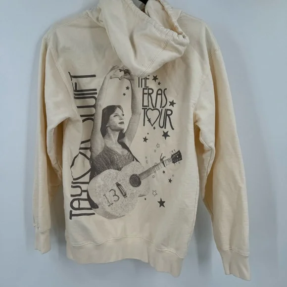 Taylor Swift 2023 The Eras Tour Beige Hoodie Size S - Picture 1 of 7
